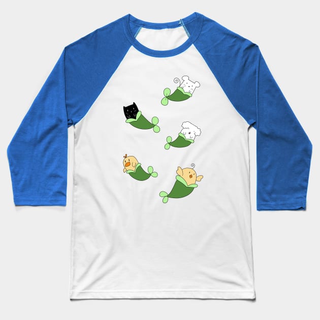 Mermaid Animals Baseball T-Shirt by saradaboru